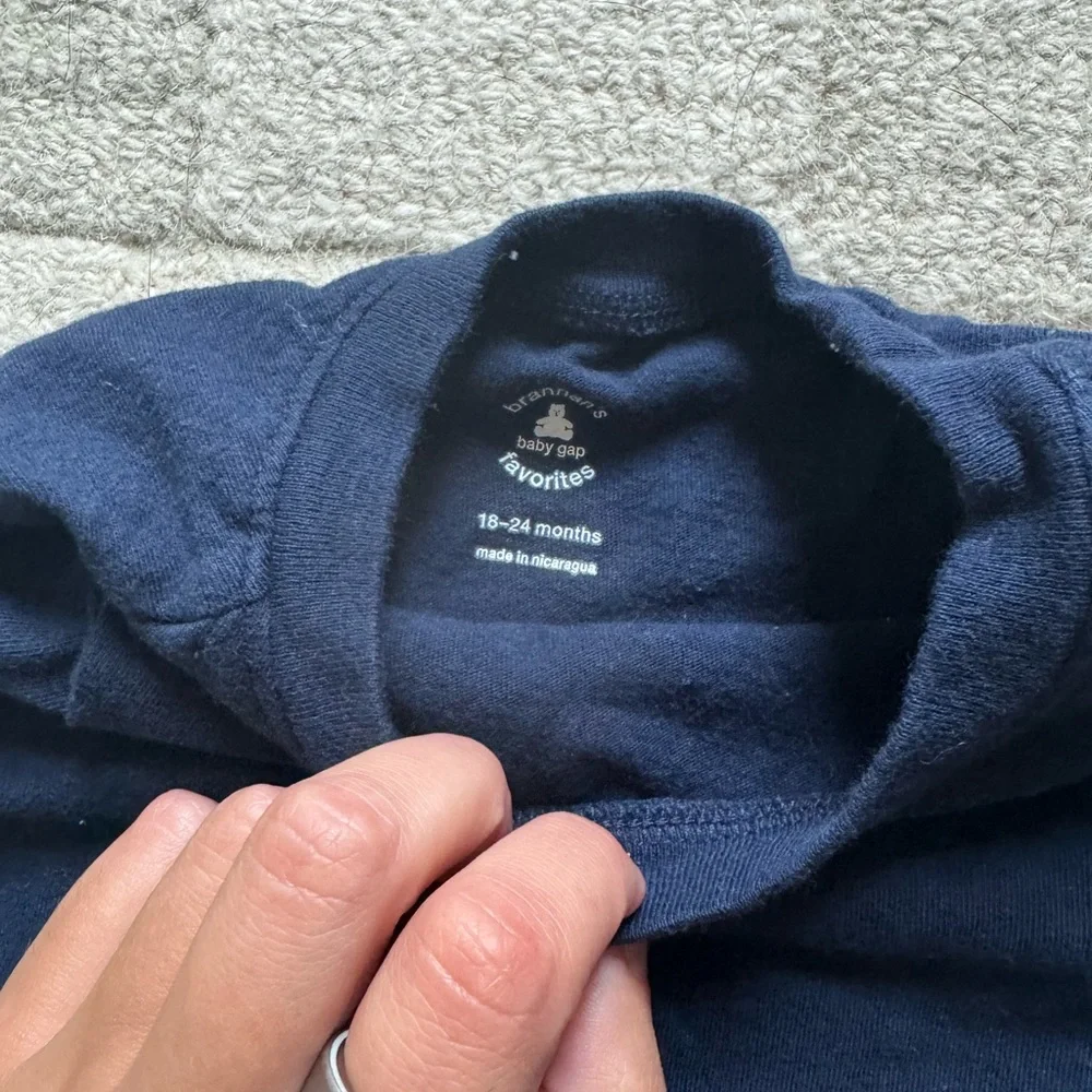 GAP Navy Short-Sleeve Tee with Small Teddy Patch